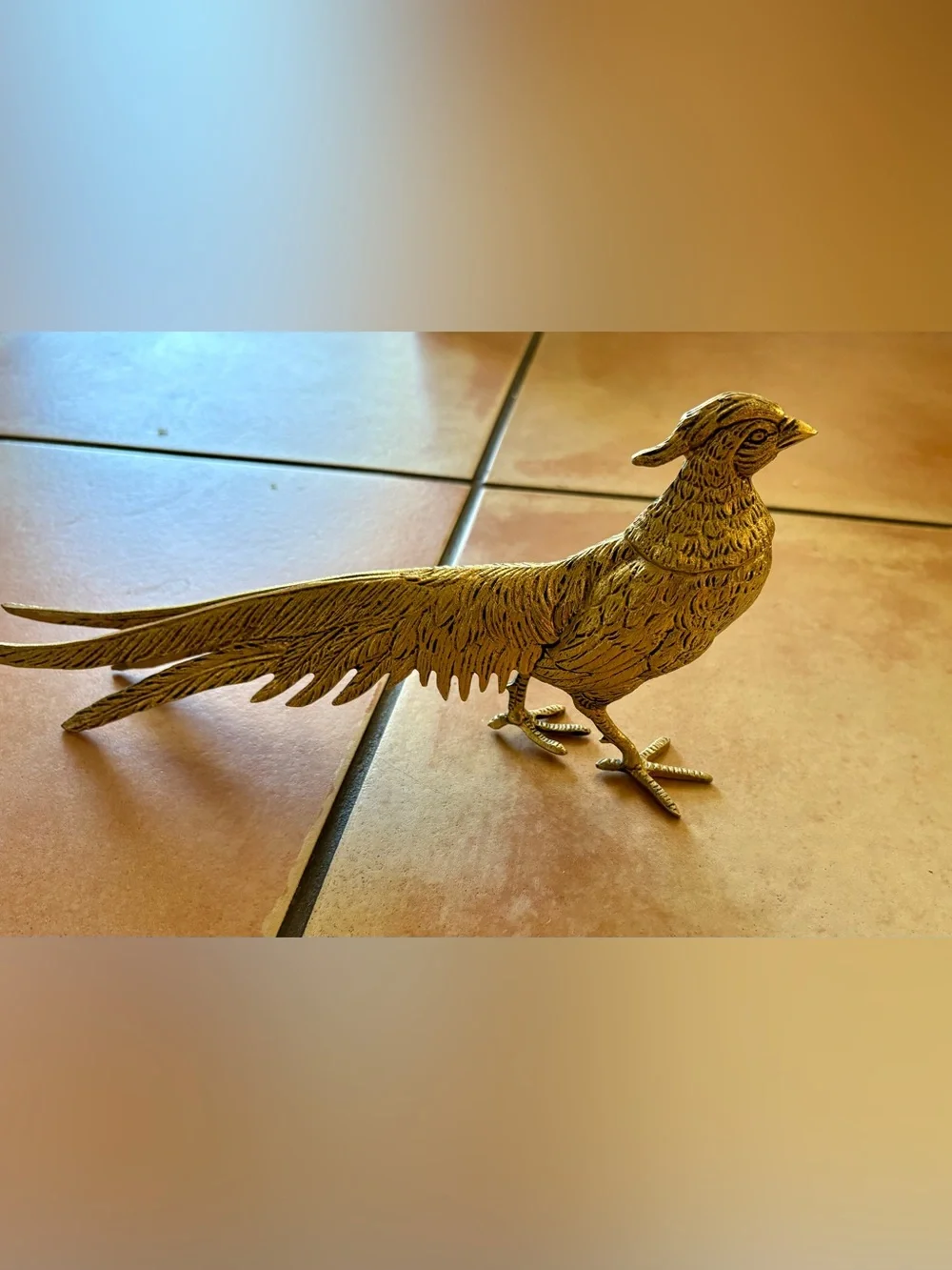 Vintage brass pheasant figurine.